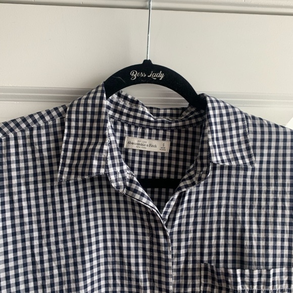 Abercrombie and Fitch Oversized Gingham Button Up Size Small - Picture 4 of 5